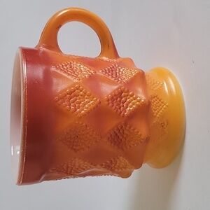 Vintage "Fire King" Anchor Hocking. Coffee Mug Cup Red and Orange Mug.